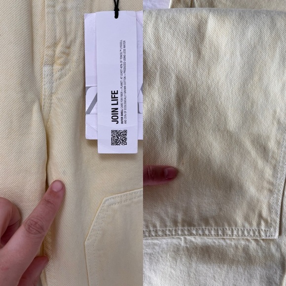 NWT ZARA Mid Rise Patch Pocket Yellow Jeans 2 - Picture 16 of 16